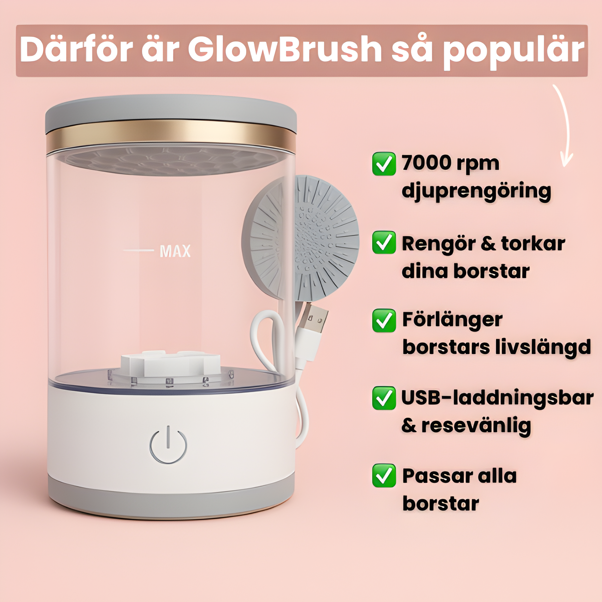 GlowBrush - Renare borstar. Klarare hy.